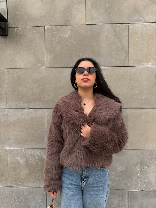 Brown Faux Fur Coat