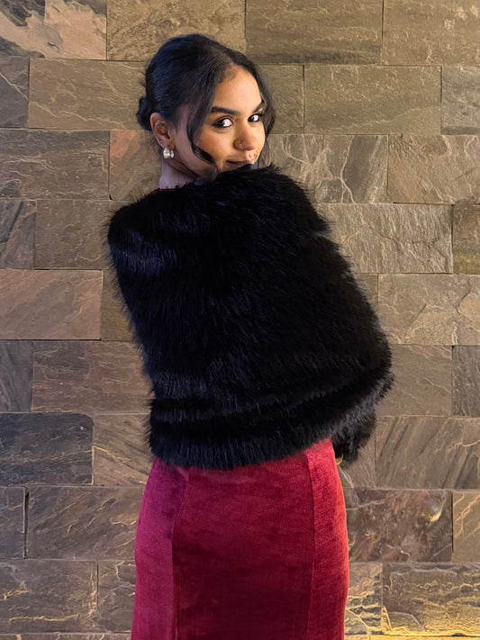Black Fur Shawl