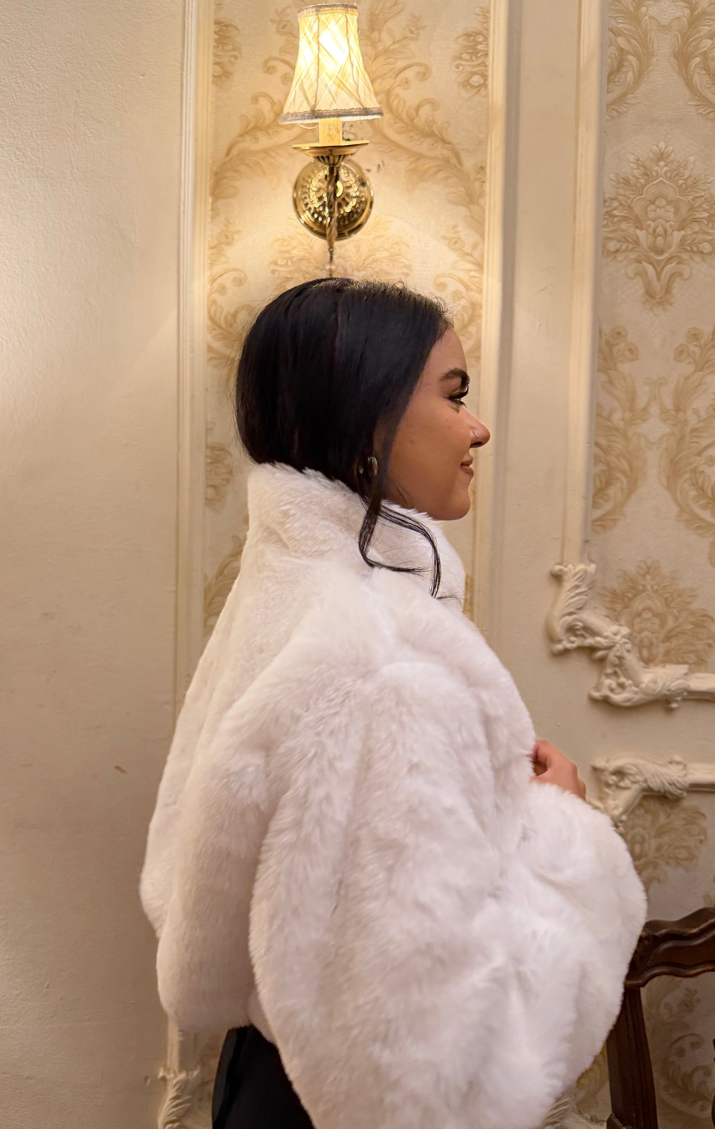 White Rabbit Fur Coat