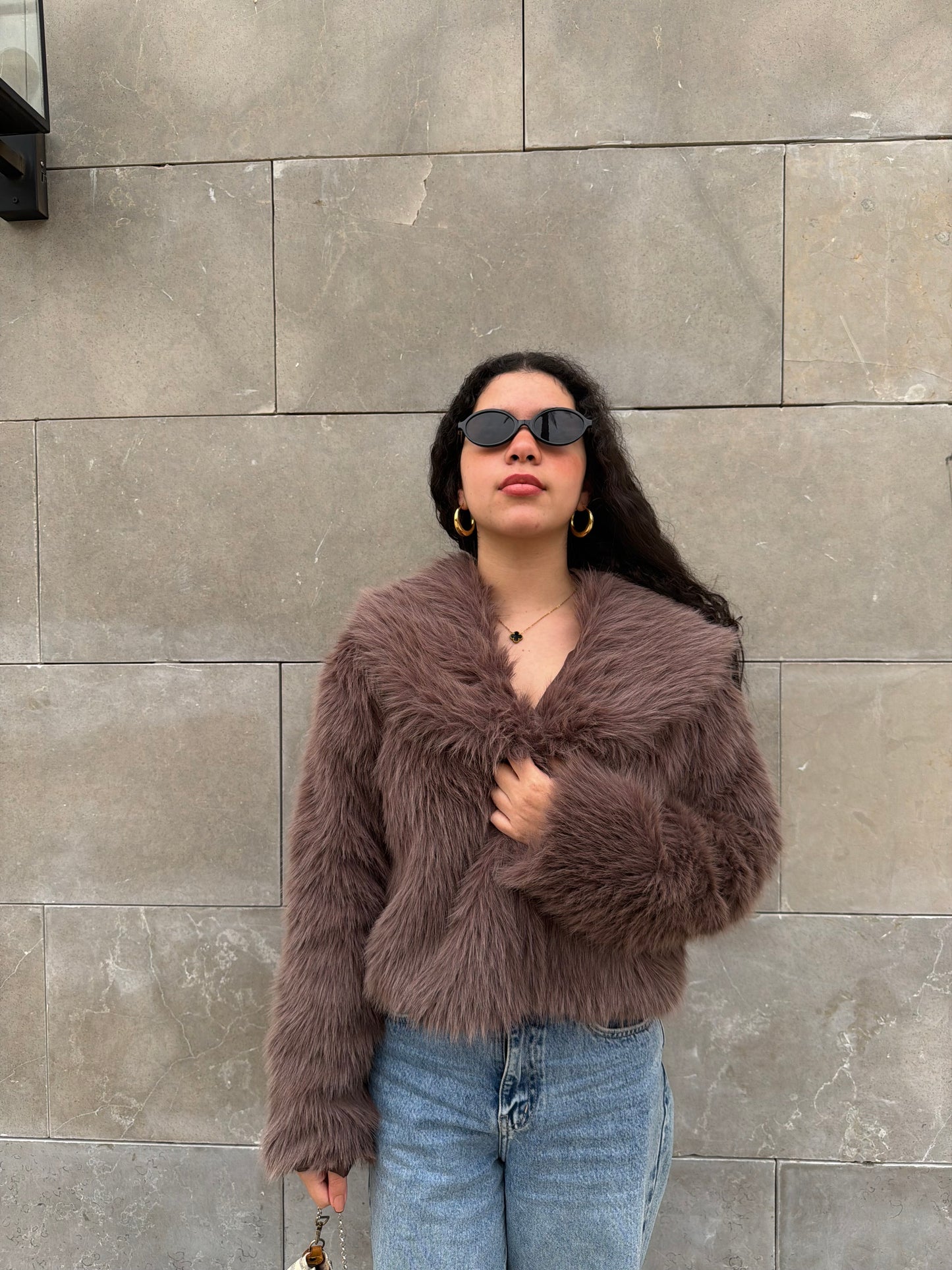 Brown Faux Fur Coat