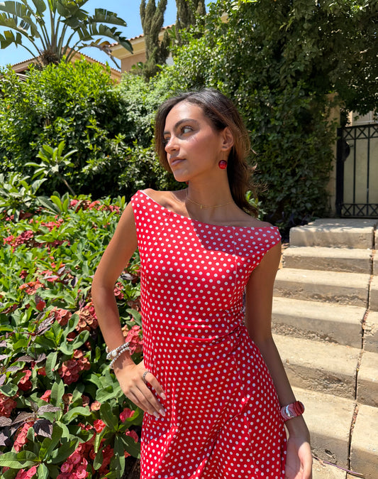 Red Polka Dot Swim Dress