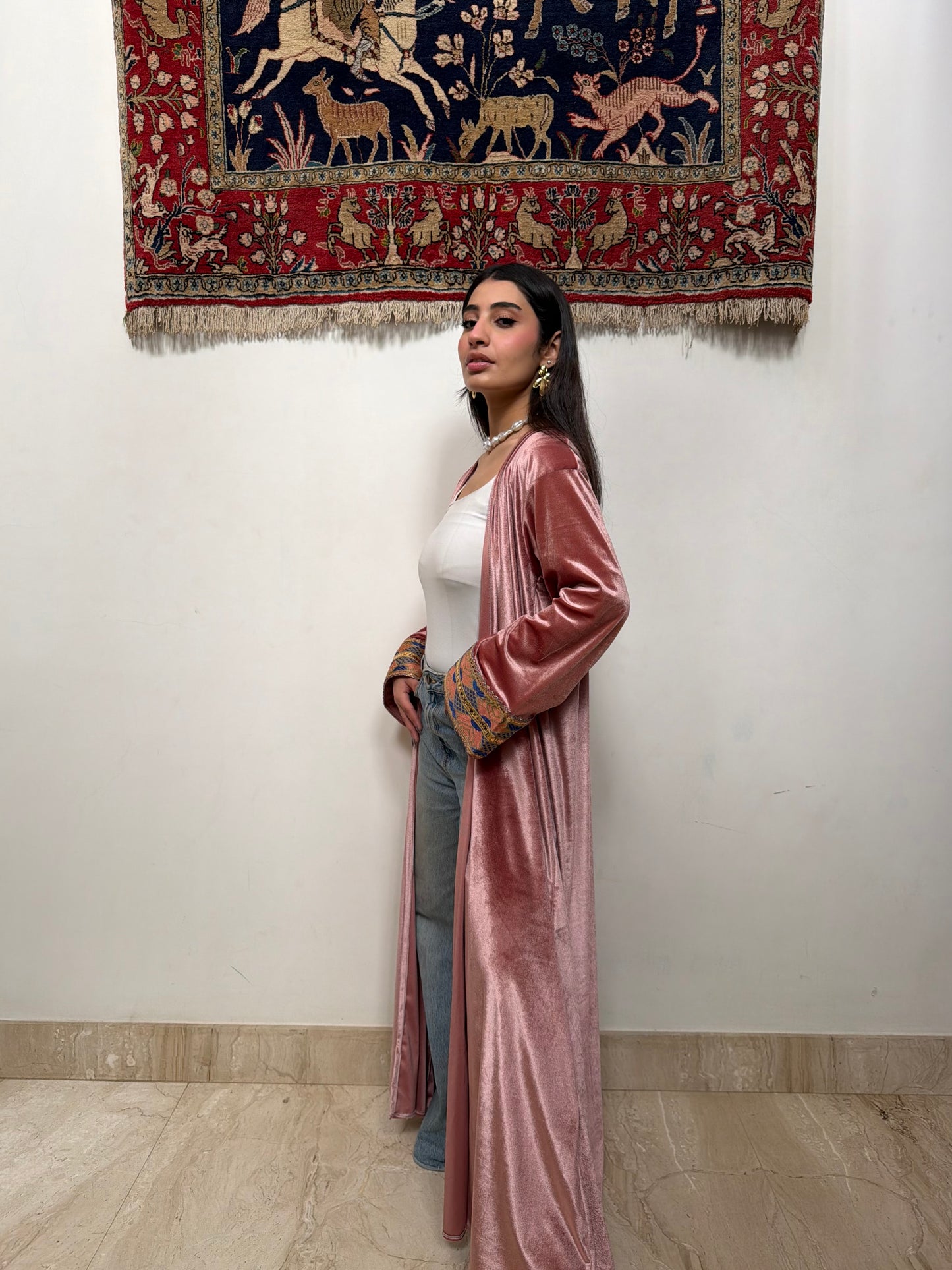 Pink Velvet Kaftan