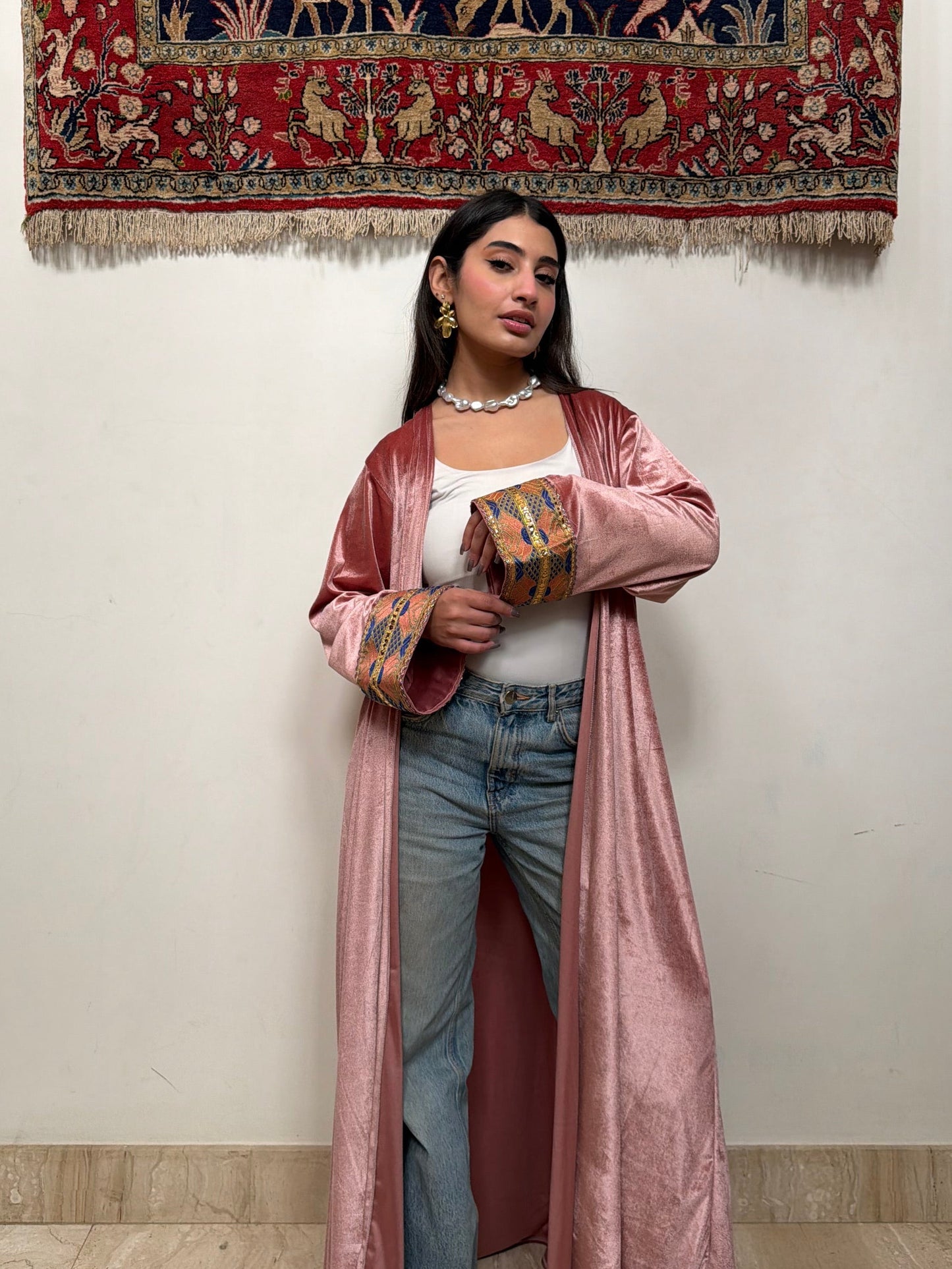 Pink Velvet Kaftan