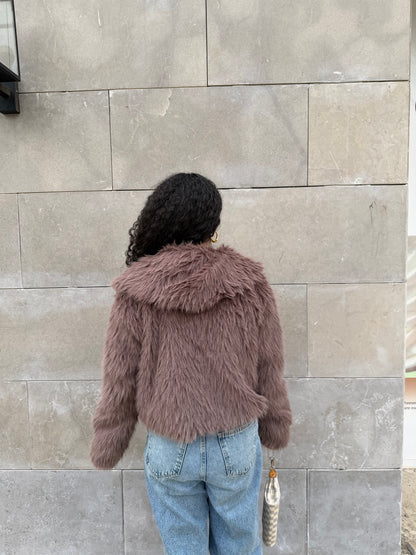Brown Faux Fur Coat