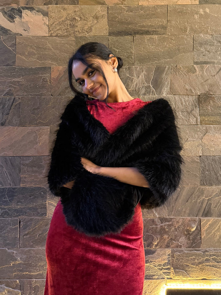 Black Fur Shawl