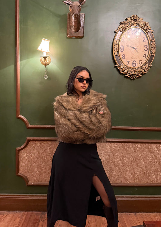 Champagne Faux Fur Coat