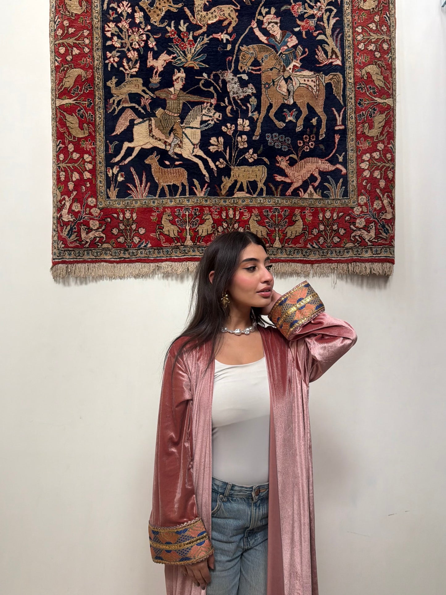 Pink Velvet Kaftan