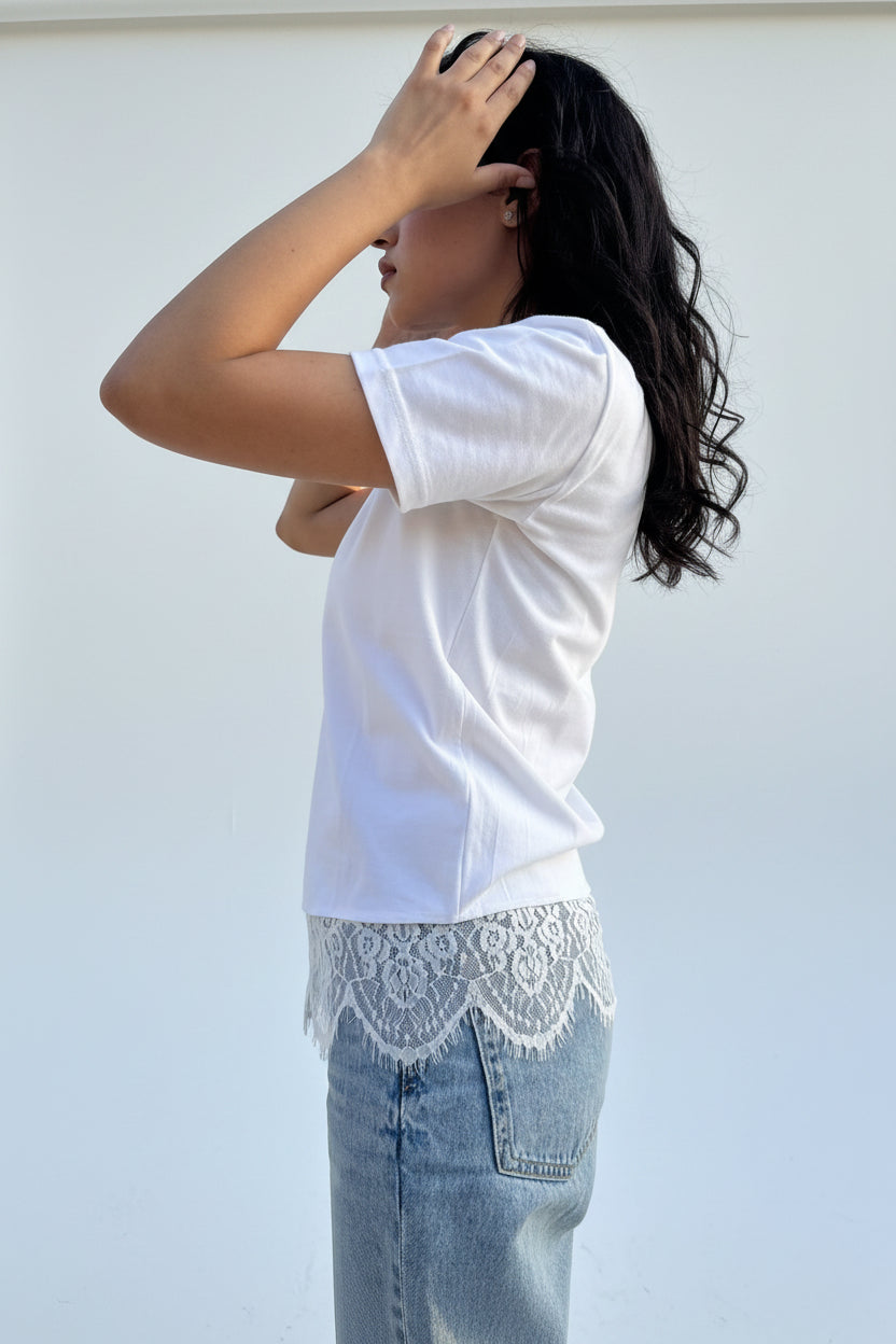 White Lace End Shirt