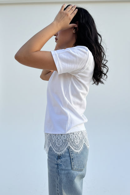 White Lace End Shirt