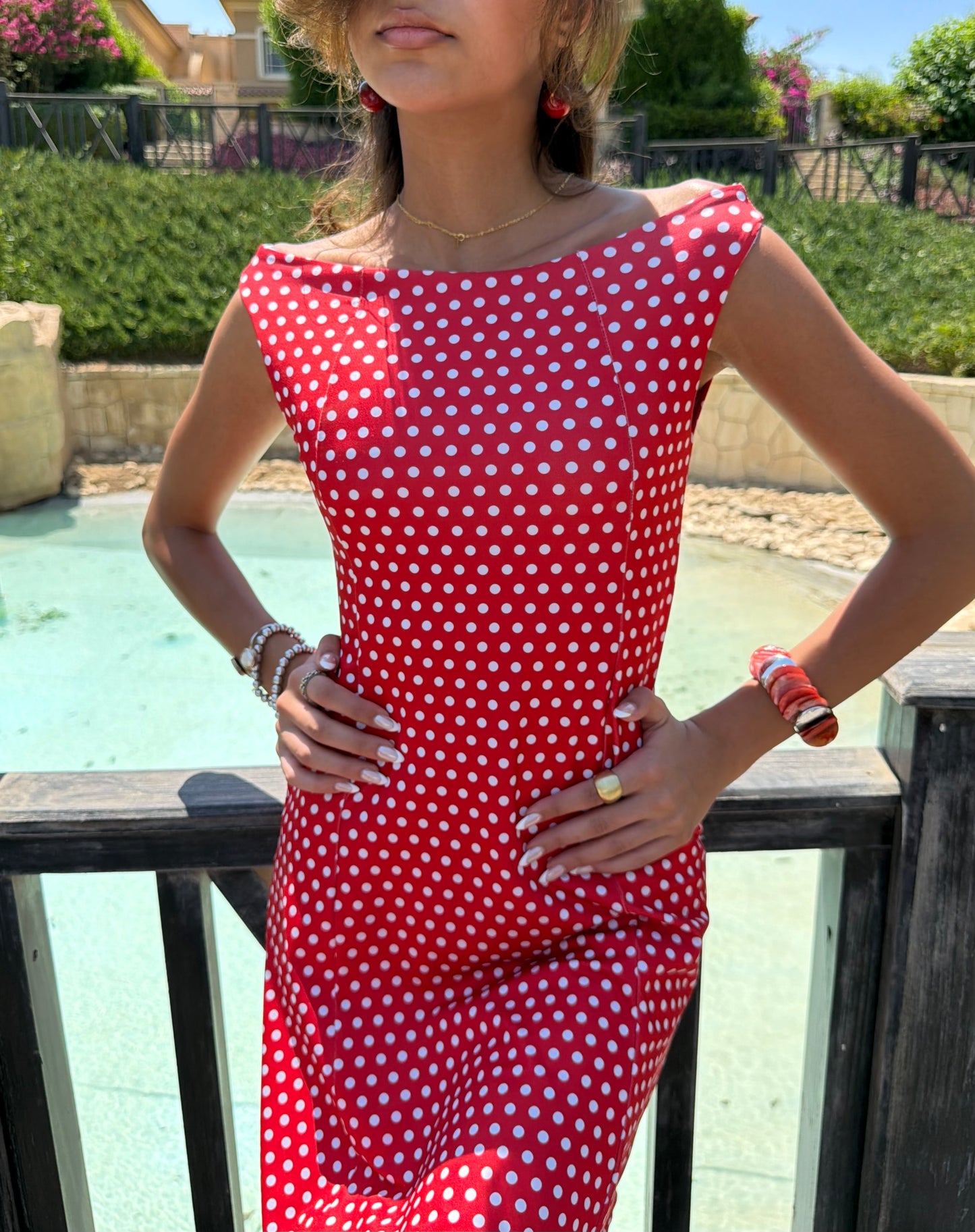 Red Polka Dot Swim Dress