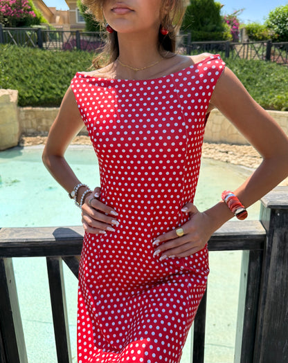 Red Polka Dot Swim Dress